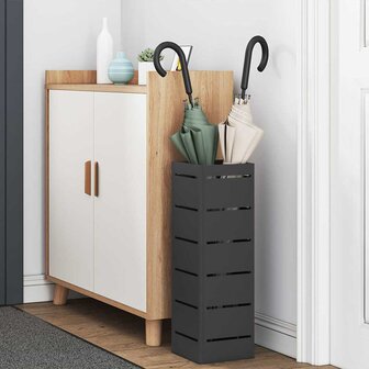 Paraplustandaard met opslag Zwart 15,5 x 15,5 x 49 cm Metaal 3
