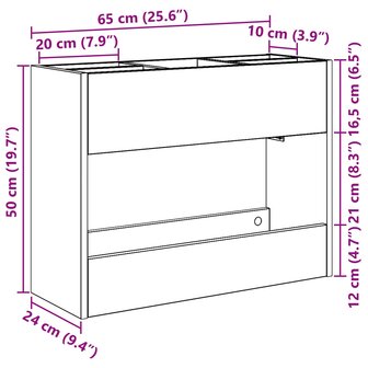 Paraplustandaard Beton Grijs 65 x 24 x 50 cm Bewerkt hout 10