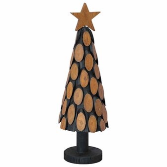 Kerstboom met standaard Bruin 61 cm Massief teakhout 2