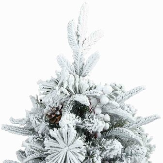 Kunstkerstboom met Geveerde Takken, Sneeuw Bedekt Wit 120 cm 4