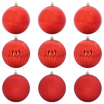 Kerstbalset XL 9 pcs Rood Kunststof 2