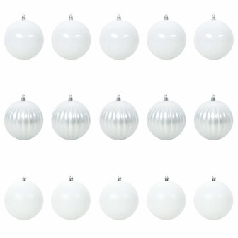 Kerstbalset XL 15 pcs Wit Kunststof 2