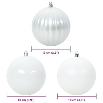 Kerstbalset XL 15 pcs Wit Kunststof 5