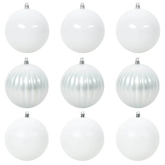 Kerstbal Set XL 9 pcs Wit Kunststof 2