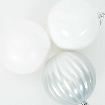 Kerstbal Set XL 9 pcs Wit Kunststof 4