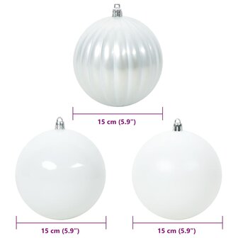 Kerstbal Set XL 9 pcs Wit Kunststof 5