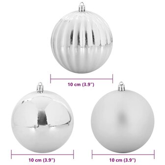 Kerstbalset XL 15 pcs Zilver Kunststof 5