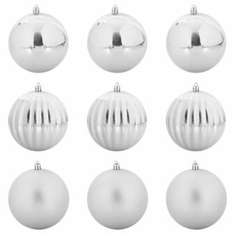 Kerstbal set XL 9 pcs Zilver Kunststof 2