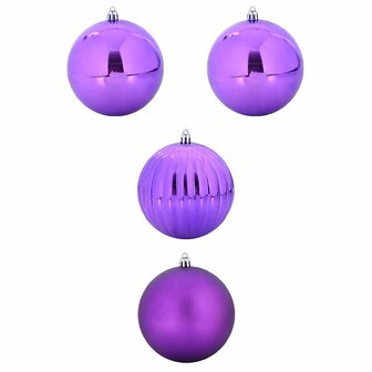 Kerstbal Set XXL 4 pcs Lila Kunststof 2