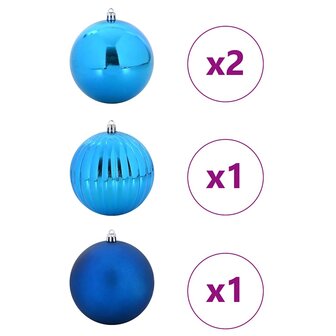 Kerstbal Set XXL 4 pcs Blauw Kunststof 3