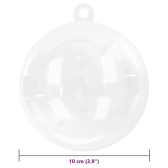 Kerstbal Set 25 pcs Doorzichtig &Oslash; 10 cm 8