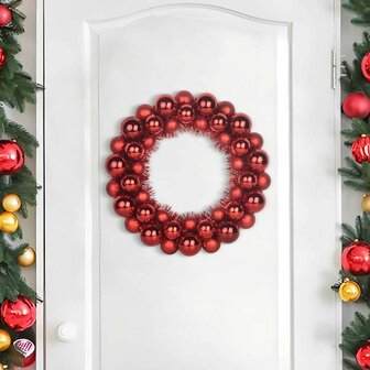 Kerstbal Kransen 2 pcs Rood 33 x 33 x 7 cm Polystyreen 3