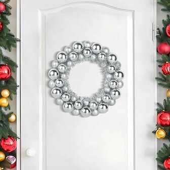 Kerstbal Kransen 2 pcs Zilver 33 x 33 x 7 cm Polystyreen 3