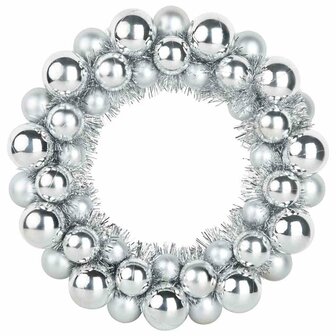 Kerstbal Kransen 2 pcs Zilver 33 x 33 x 7 cm Polystyreen 4