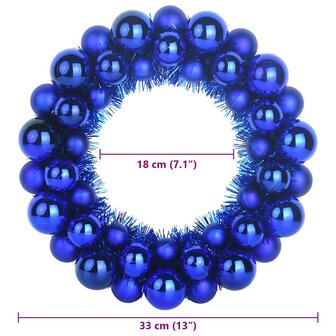 Kerstbal Kransen 2 pcs Blauw 33 x 33 x 7 cm Polystyreen 8