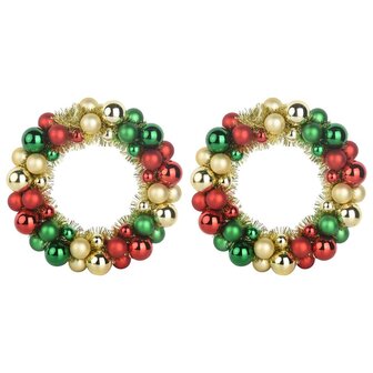 Kerstbal Kransen 2 pcs Multikleur 33 x 33 x 7 cm Polystyreen 2
