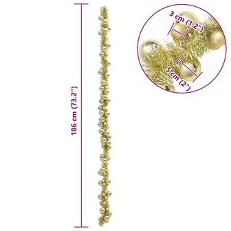 Kerstbal Guirlande Goud 186 cm Polystyreen 7