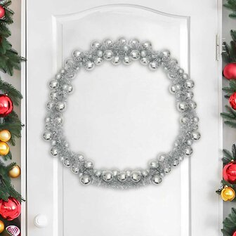 Kerstbal Guirlande Zilver 186 cm Polystyreen 3