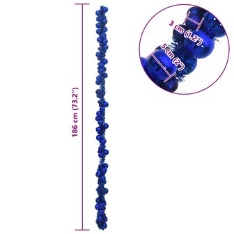 Kerstbal Guirlande Blauw 186 cm Polystyreen 7