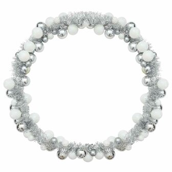 Kerstbal Guirlande Wit en Zilver 186 cm Polystyreen 5