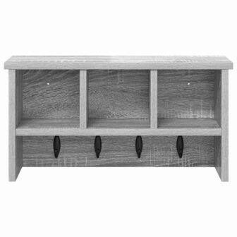 Wandgemonteerde kapstok met plank Grijs Sonoma 50 x 16 x 26 cm 5