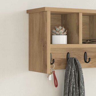 Wandgemonteerde kapstok met plank Artisan Eiken 50 x 16 x 26 cm 4