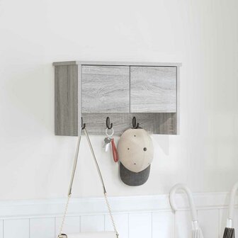 Wandgemonteerde kapstok met plank Grijs Sonoma 50 x 20 x 30 cm 1