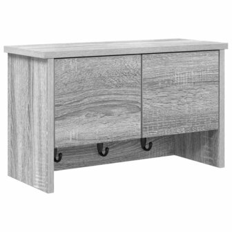 Wandgemonteerde kapstok met plank Grijs Sonoma 50 x 20 x 30 cm 2
