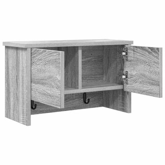 Wandgemonteerde kapstok met plank Grijs Sonoma 50 x 20 x 30 cm 5