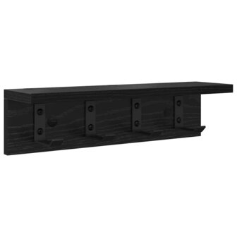 Wandgemonteerde kapstok Zwart Eiken 40 x 10,5 x 10,5 cm 2