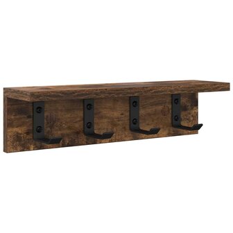Wandgemonteerde kapstok Gerookt eiken 40 x 10,5 x 10,5 cm 2