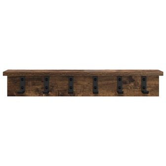 Wandgemonteerde kapstok Gerookt eiken 60 x 10,5 x 10,5 cm 5