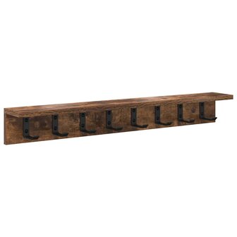 Wandgemonteerde kapstok Gerookt eiken 80 x 10,5 x 10,5 cm 2