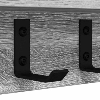Wandgemonteerde kapstok Grijs Sonoma 100 x 10,5 x 10,5 cm 9