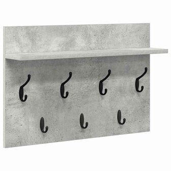 Wandgemonteerde kapstok met plank Beton Grijs 60 x 40 x 12 cm 2