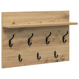 Wandgemonteerde kapstok met plank Artisan Eiken 60 x 40 x 12 cm 2