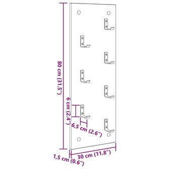 Wandgemonteerde kapstok Grijs Sonoma 30 x 1,5 x 80 cm 11