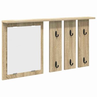 Wandgemonteerde kapstok met plank Sonoma eiken 85 x 10 x 45 cm 2