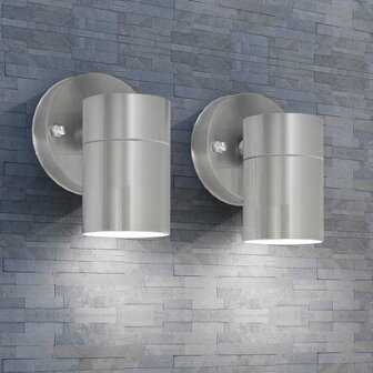 LED-wandlamp buiten neerwaarts RVS 2 st 1