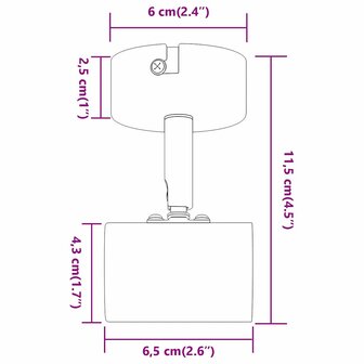 Plafondspot Wit 6,5 x 6 x 11,5 cm Metaal 12
