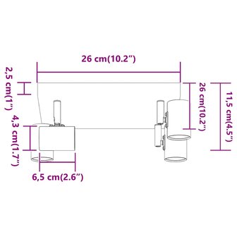 Plafondspot Nikkel 26,5 x 26 x 11,5 cm Metaal 12