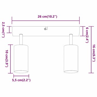 Plafondspot Wit 26 x 6 x 16 cm Metaal 12