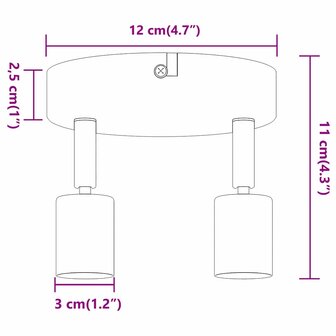 Plafondspot Nikkel 12 x 8 cm Staal 12