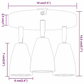 Plafondspot Wit 19 x 19 x 14,5 cm Metaal 12