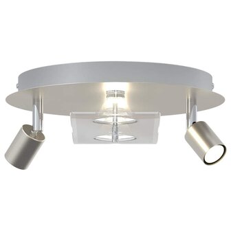 Plafondspot Nikkel 29 x 29 x 11 cm Staal en Glas 11
