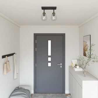 Plafondspot Zwart 33 x 13 x 26 cm Glas en Metaal 1