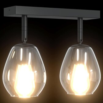 Plafondspot Zwart 33 x 13 x 26 cm Glas en Metaal 10