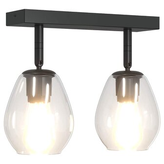 Plafondspot Zwart 33 x 13 x 26 cm Glas en Metaal 11