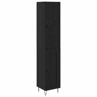 Highboard Zwart Eiken 34,5 x 34 x 90 cm Bewerkt hout 2