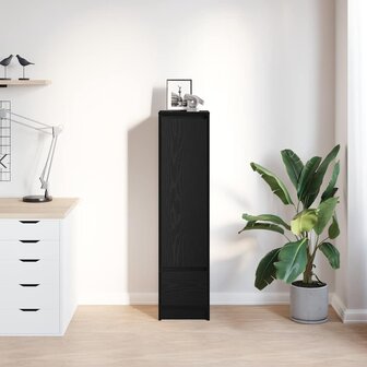 Highboard 29,5x34x119,5 cm spaanplaat zwart eikenkleurig 3